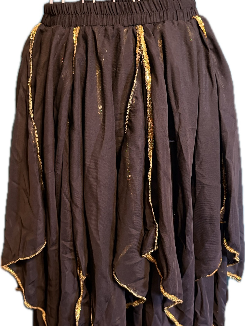 Women's Black Skirt with Gold Trim